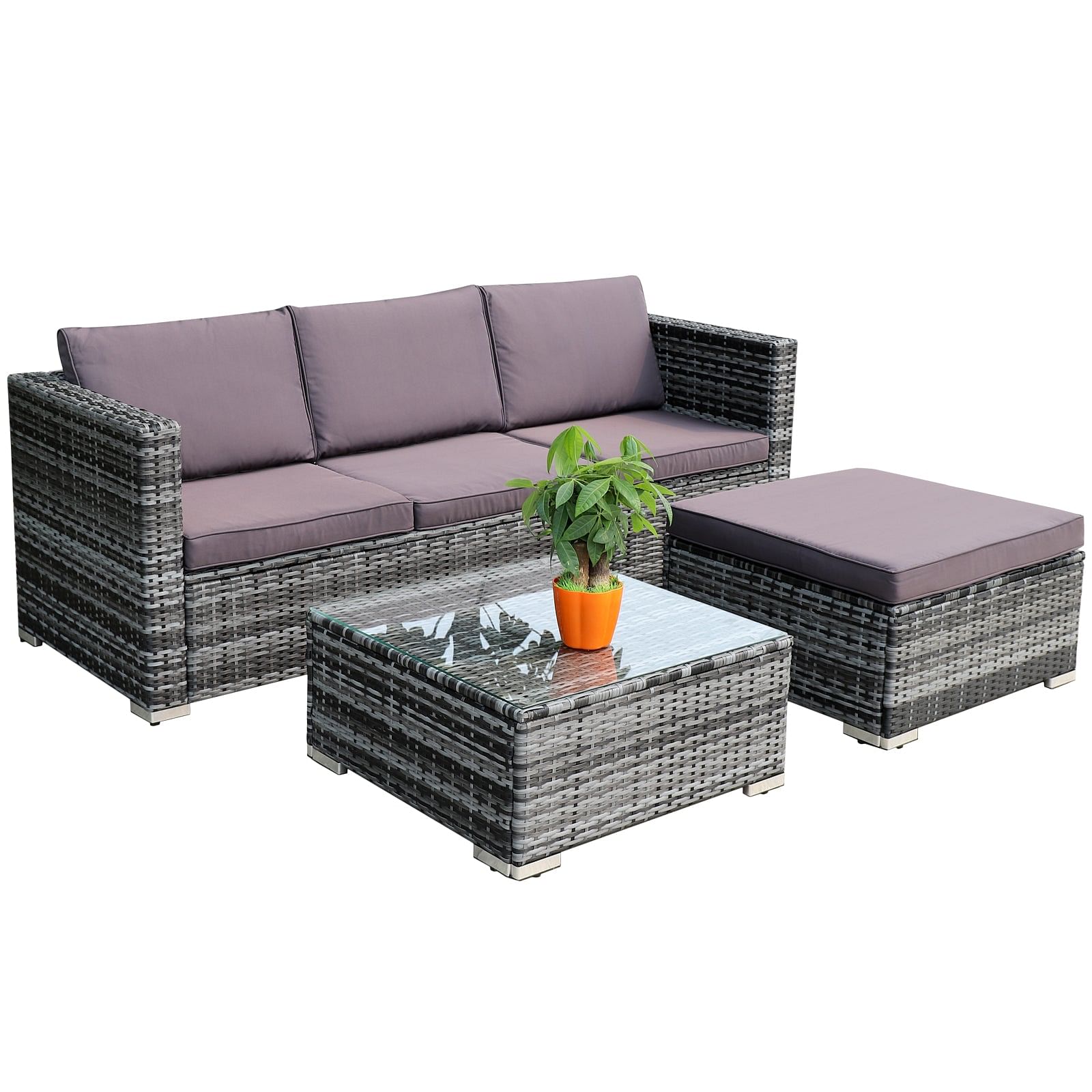 Polyrattan Poly Rattan Set Gartenmöbel Lounge Sofa Sessel hotsell Tisch